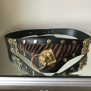 Vintage Animal Print Statement Belt